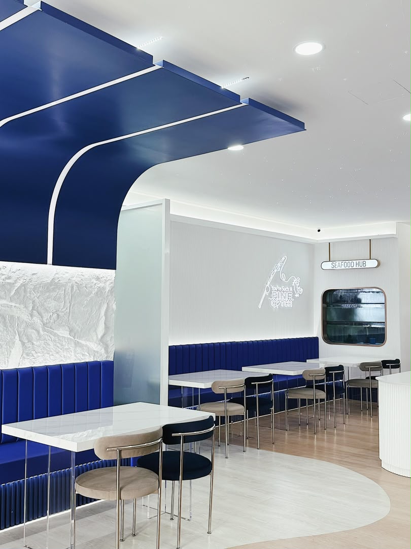 Talk Crab dining area with booth seating
